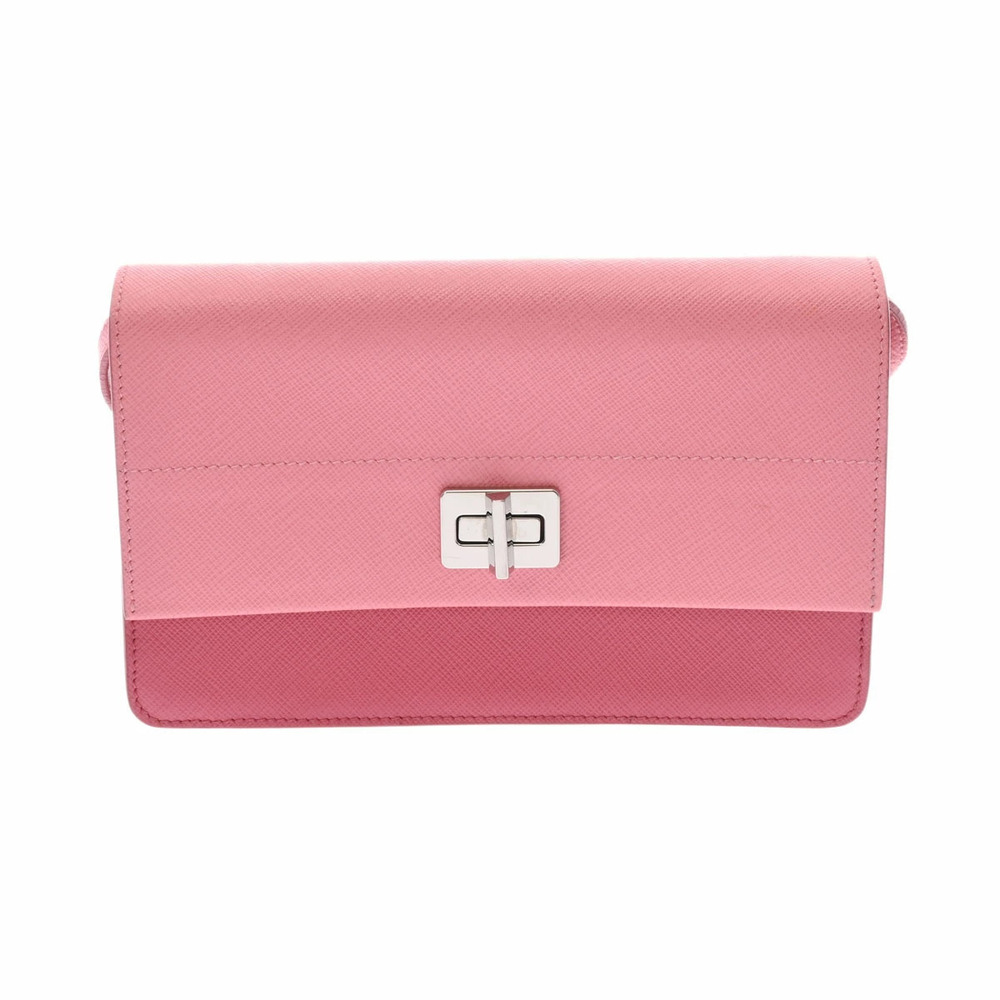PRADA Shoulder Bag Bicolor Pink Saffiano Leather - Picture 1 of 9
